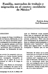 Familia, mercados de trabajo y migración en el centro-occidente de México