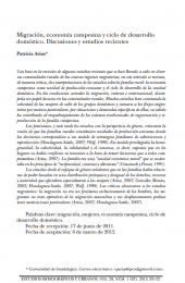 Migración, economía campesina y ciclo de desarrollo doméstico. Discusiones y estudios recientes