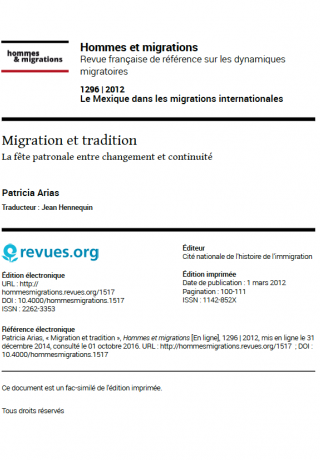 Migration et tradition: La fête patronale entre changement et continuité